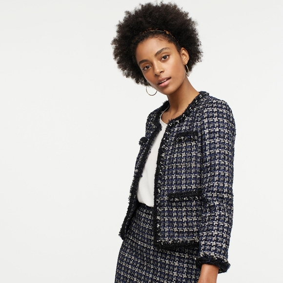 J. Crew Tweed Lady Jacket in Metallic Houndstooth